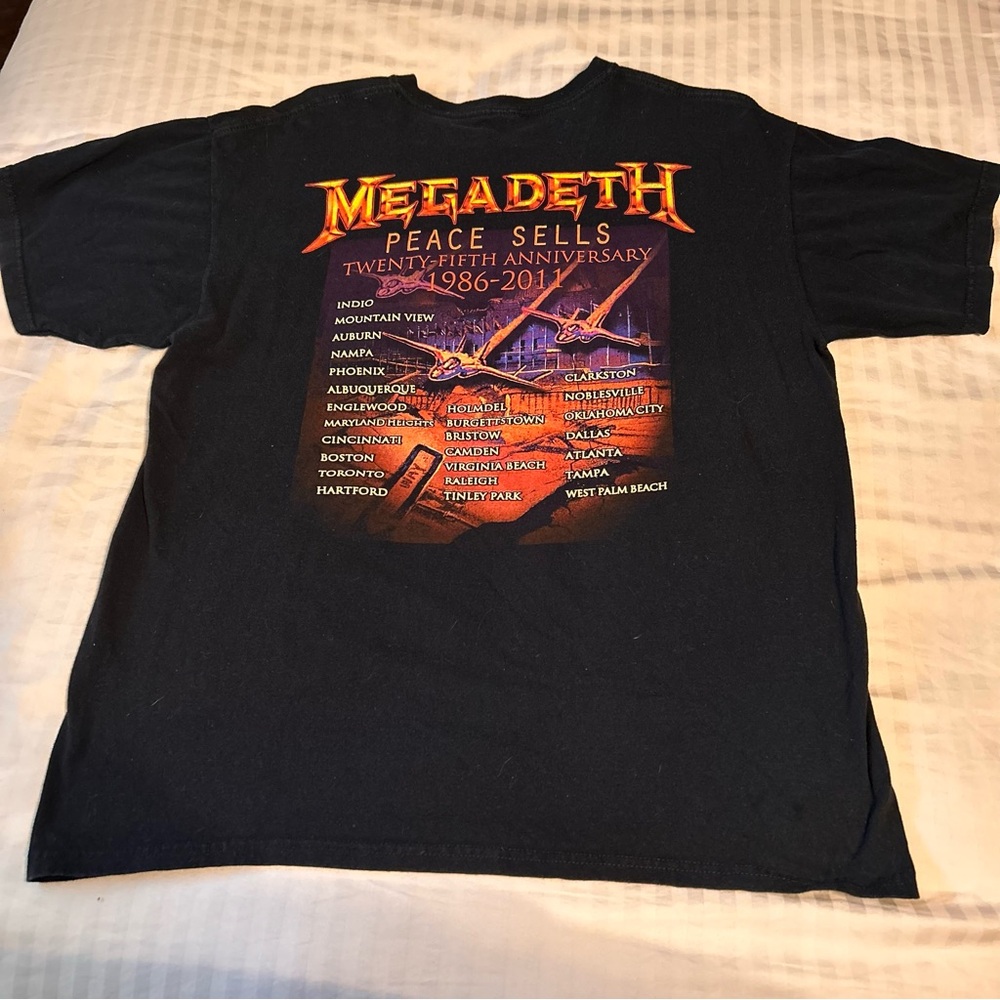 Megadeath Peace Sells Twenty Fifth Anniversary 1986-2011 Tour T-Shitt - Picture 6 of 7